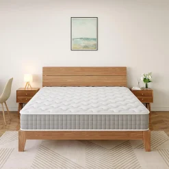 Matelas Ressorts 140x190cm de Forme en Mousse et Ressorts, 20 cm Épaisseur