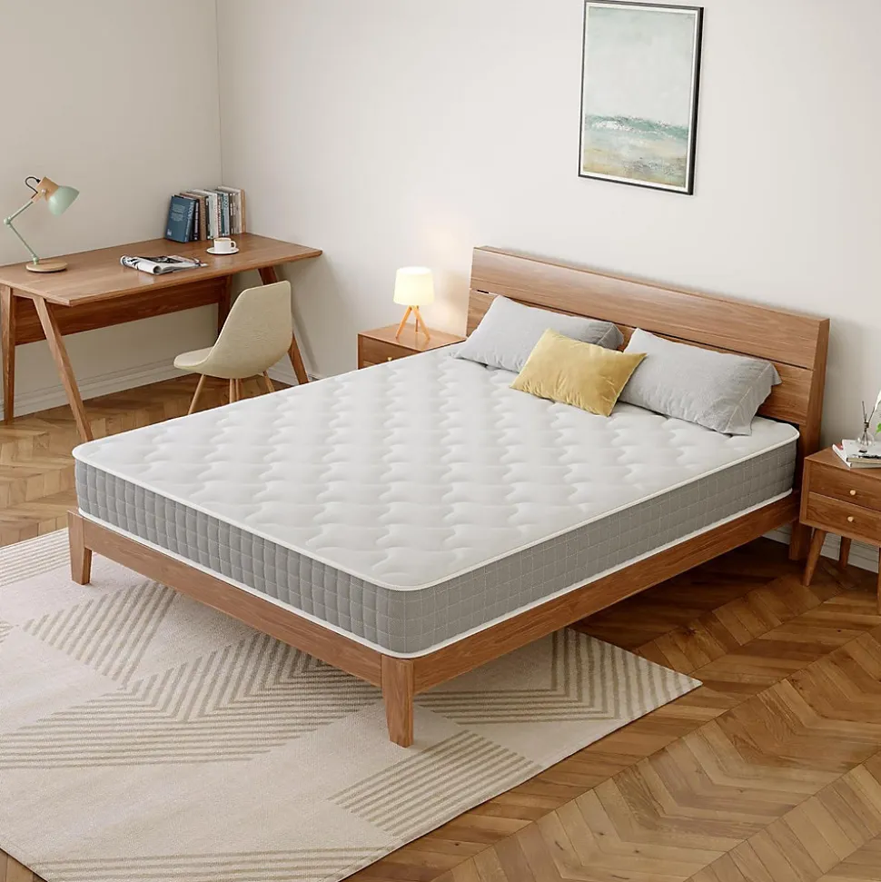 Matelas Ressorts 140x190cm de Forme en Mousse et Ressorts, 20 cm Épaisseur
