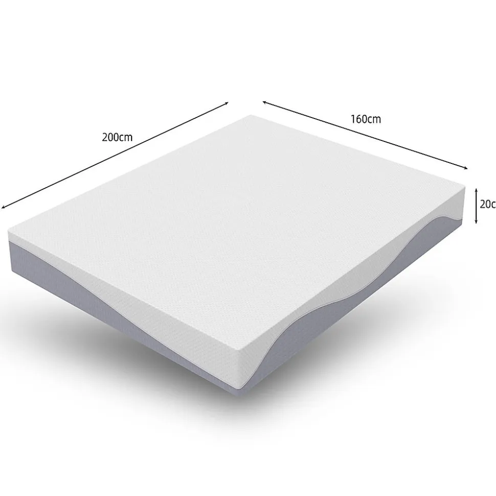 Matelas réversible 160x200cm,hauteur 20cm,degré de fermeté H3 & H4,côté souple et ferme,mousse confort 7 zones,Öko-Tex 100