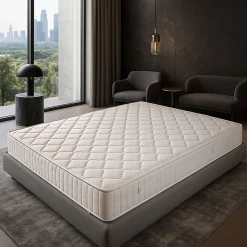 Matelas Tissu Ignifugé Non Feu 160x200 x 26 cm - Très Ferme - rembourrage 100 % polesther - âme 100 % polyuréthane poli lattex HR