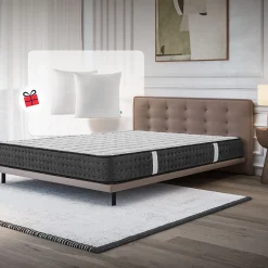 Matelas 160x200 + 2 Oreillers 60x60 Offerts - Épais 21 cm - Mousse - Blue Latex - 7 zones de soutien - Réversible - Equinox