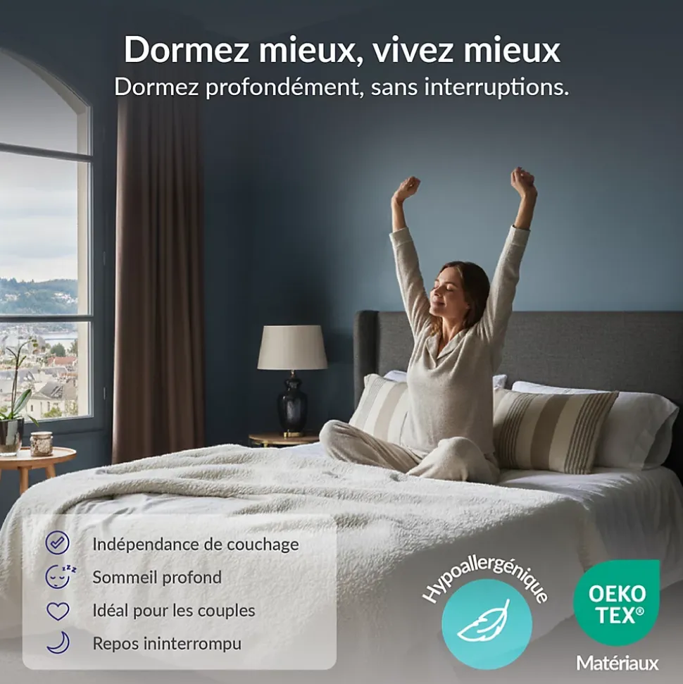 Matelas 90x190 à mémoire de forme - Épaisseur 15 cm - Blue Latex - 7 zones de confort - Hypoallergénique - Perfect Dream