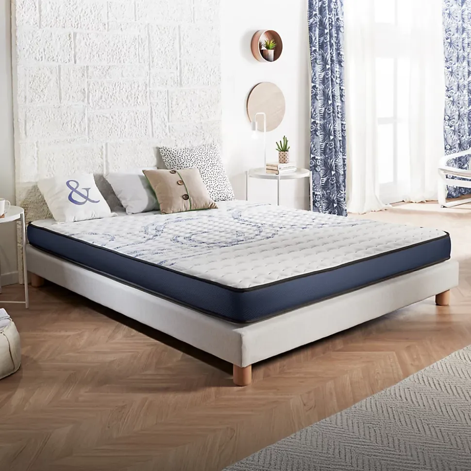 Matelas 90x190 à mémoire de forme - Épaisseur 15 cm - Blue Latex - 7 zones de confort - Hypoallergénique - Perfect Dream