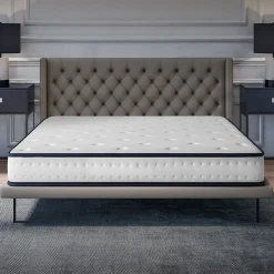 Matelas 90x200 - Mousse mémoire de forme - Blue Latex - Confort Équilibré - 7 zones - Réversible - Durable - Upsilon