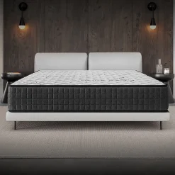 Matelas 180x200 - Épais 30 cm - Hybride - Blue Latex - Ressorts Ensachés - 7 zones - Face été/hiver - Confort Mi-Ferme - Gamma