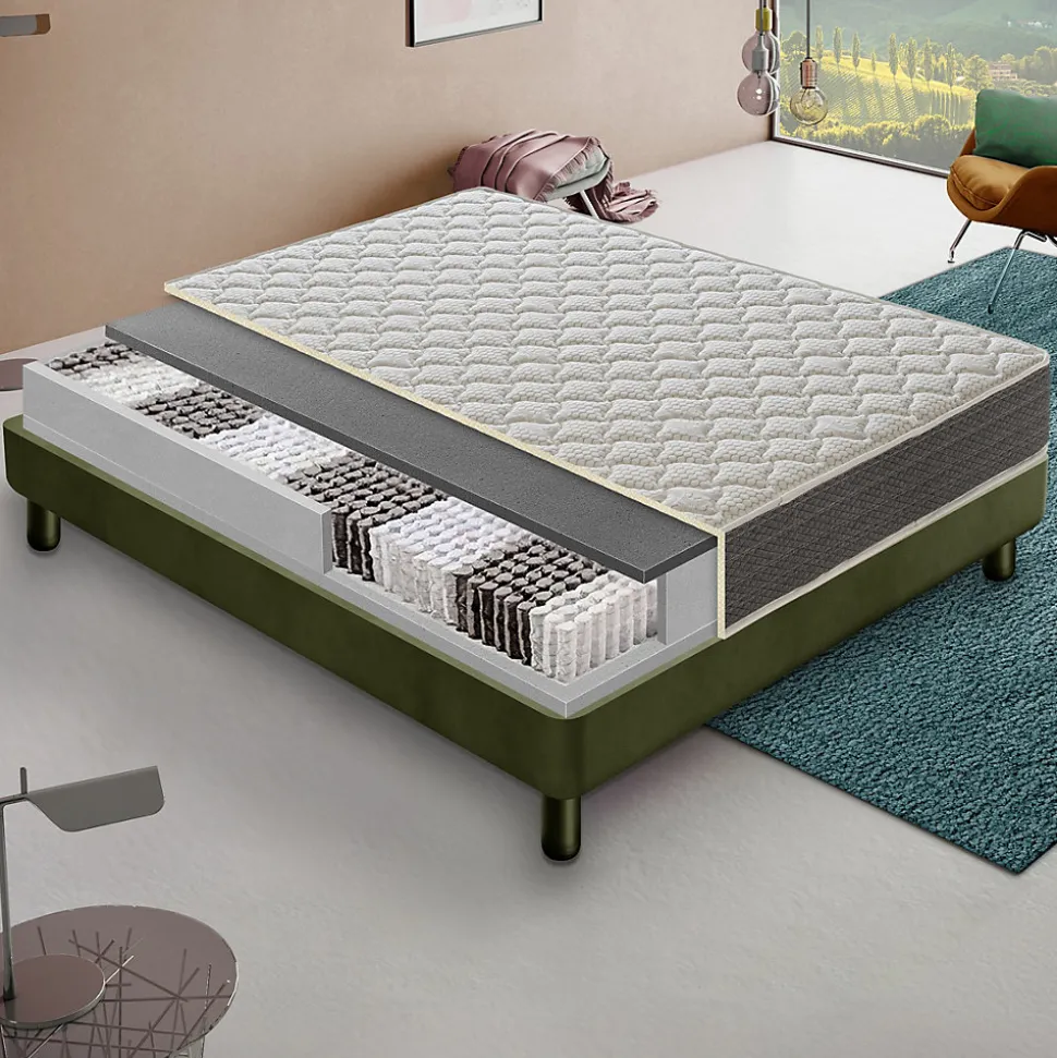 Matelas 90x190 800 ressorts ensachés - Mousse orthopédique 6 cm - Elastique et indéformable - Rigidité H4