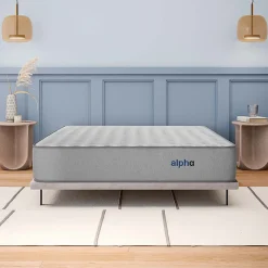 Matelas 140x190 Alpha - Mousse HR - Accueil Blue Latex - Épais 30 cm - 7 zones de soutien - Face été/hiver - Confort Ferme