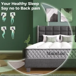 Matelas 140x200 cm - Matelas Orthopédique avec Ressorts ensachés 7 Zones et Mousse Froid - H3 Moyenne Ferme - 20 cm - Blanc