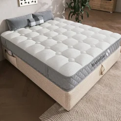 Matelas 120x200 cm - Orthopédique à Ressorts ensachés 7 Zones et Mousse Froid, Fermeté H3 Moyenne, Hauteur 20 cm, Blanc
