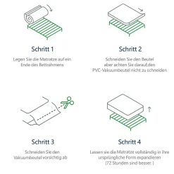 Matelas 90x200 cm à Ressorts Ensachés, Mousse Froide 7 Zones, Microfibre Matelassée, Fermeté H3, Hauteur 25 cm, Certifié Oeko-Tex