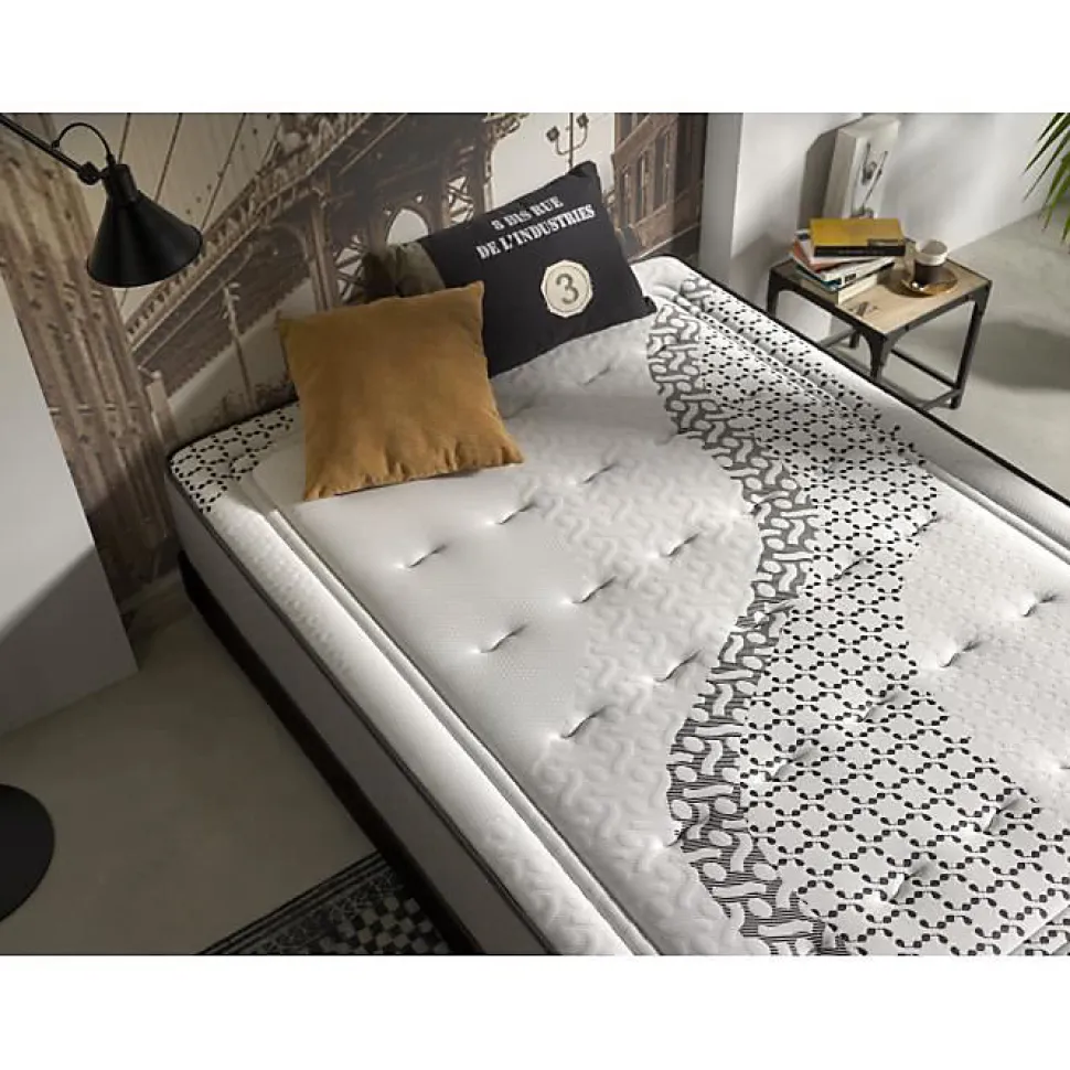 Matelas 90x200 cm Brooklyn Paradise epaisseur 24 cm 2 Anti-acariens Respirant. ECCOX