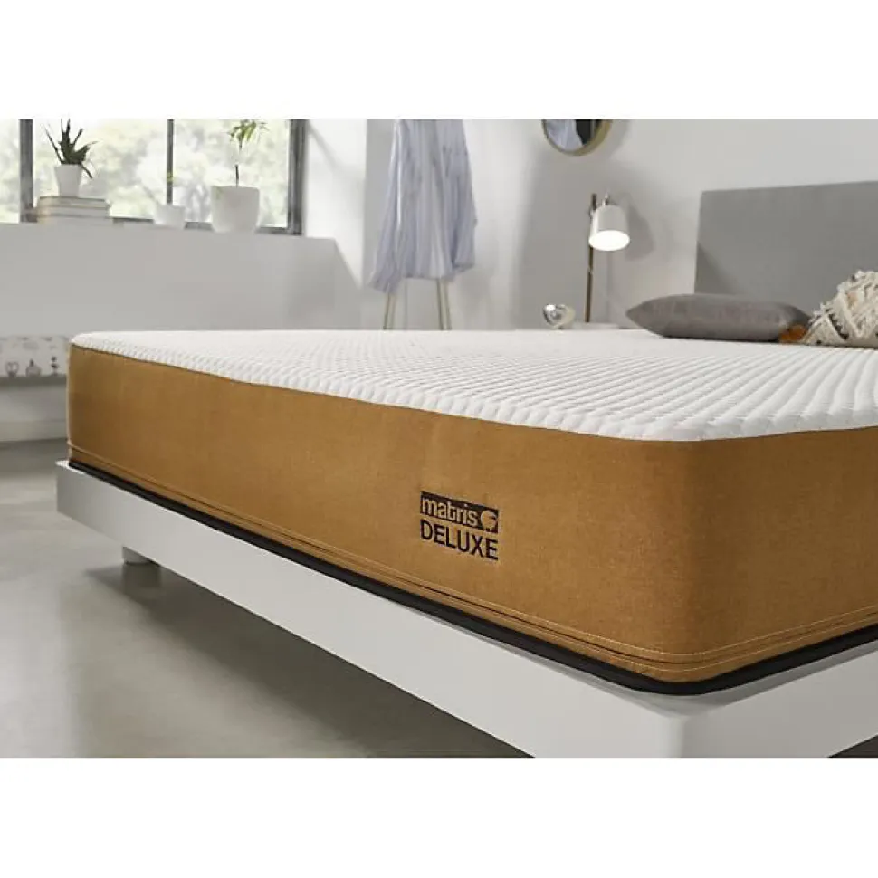 Matelas 140x190 cm de luxe exclusif Mémoire de forme spécial pour surpoids epaisseur 25 cm +/- 2 fermeté moyenne à élevée. ECCOX