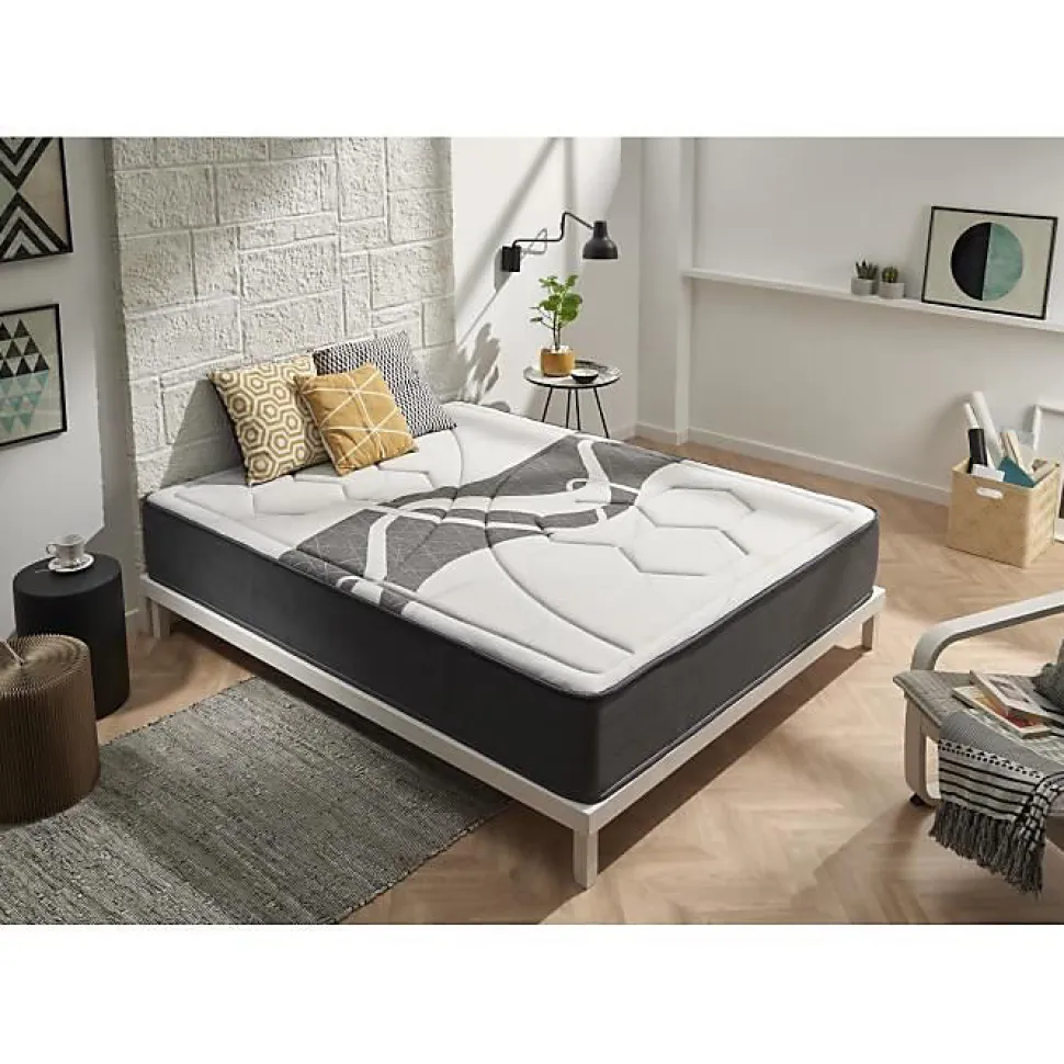 Matelas 140x200 cm Mémoire de formeelastique Memory Graphene epaisseur 30 cm +/-2 Fermeté moyenne-haute. ECCOX