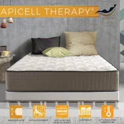 Matelas 140x190 cm Natur Plus, mousse multizone, 30 cm, tissu stretch, 7 zones de confort, morphologique et excellente aération