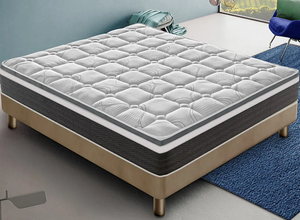 Matelas 200x200 en mousse à mémoire de forme - Epaisseur 30 cm - Orthopédique - Rigidité H4 - Fabriqué en Italie - Mod Anna