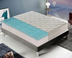 Matelas 120x190 en mousse à mémoire de forme - Epaisseur 25 cm - Mousse à mémoire de forme 5 cm - 9 zones - Housse amovible