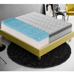 Matelas 120x200 Memory Gel - Epaisseur 25 cm - Mousse Mémoire 6 cm - 9 zones de confort - 100% Made in Italy