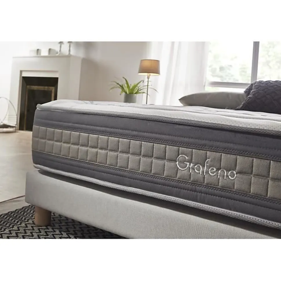 Matelas 80x180 Mémoire de forme Gel Pocket Spring Graphene Design & Comfort Hauteur 29cm + / -2 Fermeté moyenne-élevée