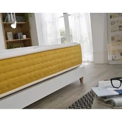 Matelas 90x180 Ressorts Ensachés Elite Gold Hauteur 30 cm +/- 2 Rembourré en Mémoire de forme + Supersoft 5 cm Mi-Ferme. ECCOX