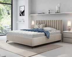 Mendoza - lit coffre - 180x200 - sommier inclus - en velours - Best Mobilier