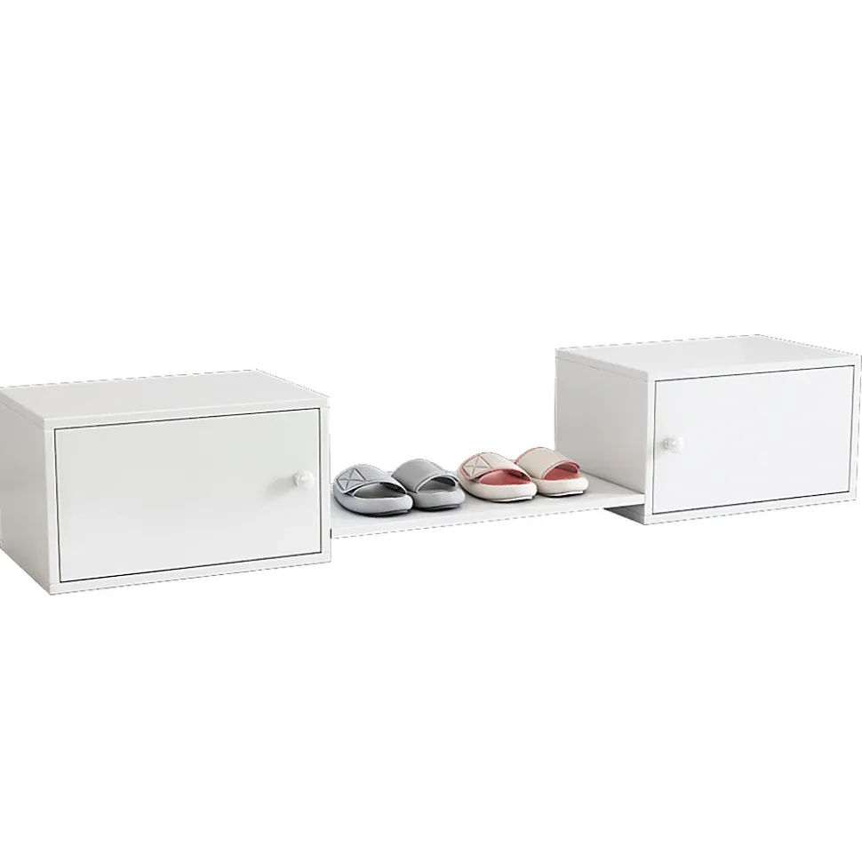 Meuble à chaussures 189x40x34,5 cm, multifonction, utilisable avec lit superposé, blanc