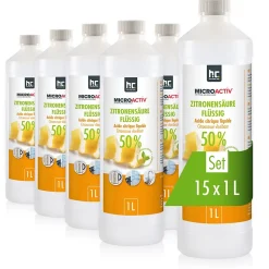 Microactiv Acide Citrique Liquide 50% Détartrant Polyvalent 1 x 15 L, Et Économique