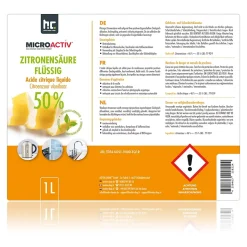 Microactiv Acide Citrique Liquide 50% Détartrant Polyvalent 1 x 12 L, Et Économique