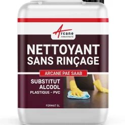 Nettoyant plastique sans alcool : PVC, PC, téléphone etc... - 5 L - ARCANE INDUSTRIES