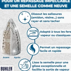 Nettoyant semelle fer à repasser Buhler 2x20 g
