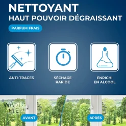 Nettoyant spécial vitres anti-traces à l'alcool Starwax 1L