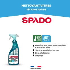Nettoyant vitres pulvérisateur - séchage rapide 750ml Spado