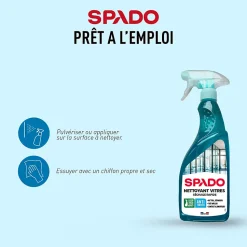 Nettoyant vitres pulvérisateur - séchage rapide 750ml Spado