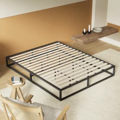 November Sleep Lit 120 x 190 cm - Cadre en acier - Lattes en bois