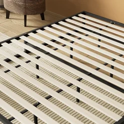 November Sleep Lit 140 x 190 cm - Cadre en acier - Lattes en bois