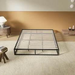 November Sleep Lit 140 x 190 cm - Cadre en acier - Lattes en bois