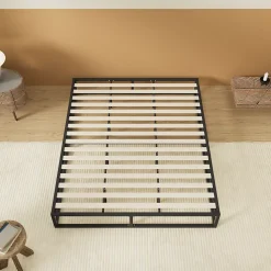 November Sleep Lit 140 x 190 cm - Cadre en acier - Lattes en bois