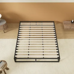 November Sleep Lit 140 x 200 cm - Cadre en acier - Lattes en bois