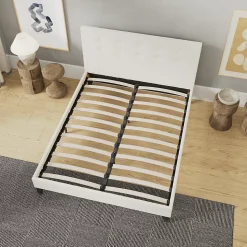 November Sleep Lit 120x190 cm avec tête de lit tissu lin