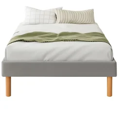 Nuits D'or Gregory - Solide et Confortable Sommier Tapissier Gris + Pieds en 20 cm pour Matelas en 70x190-13 Lattes - Montage Rapi
