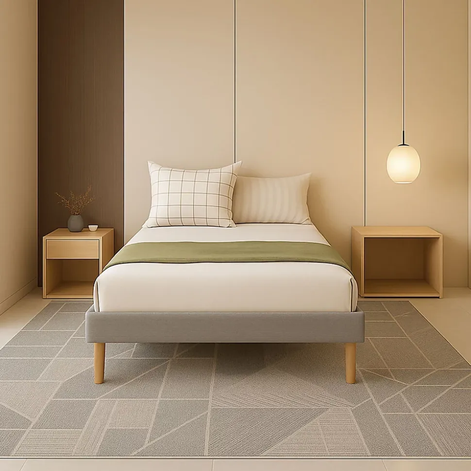 Nuits D'or Gregory - Solide et Confortable Sommier Tapissier Gris + Pieds en 20 cm pour Matelas en 70x190-13 Lattes - Montage Rapi