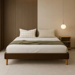 Nuits D'or Gregory - Solide et Confortable Sommier Tapissier Marron + Pieds en 20 cm pour Matelas en 120x200-13 Lattes - Montage R