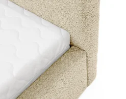 Orane - lit coffre - 180x200 cm - en tissu bouclette - Best Mobilier