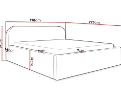 Orane - lit coffre - 180x200 cm - en tissu bouclette - Best Mobilier