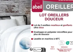 Oreiller 60 x 60 cm polyester ferme blanc 700g