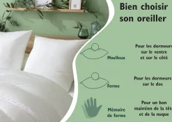 Oreiller 60 x 60 cm polyester ferme blanc 700g