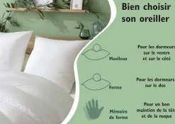 Oreiller 45 x 70 cm polyester ferme blanc 650g