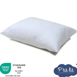 Oreiller Bébé - Coussin Enfant 40x60 cm - Enveloppe 100% Coton - Anti Acariens - Hypoallergénique - Oeko Tex- Conception Française