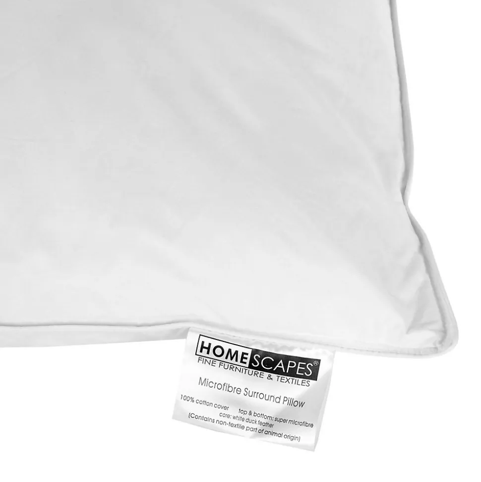 Oreiller en microfibre et plumes de canard à double niveau de garnissage, 50 x 75 cm - HOMESCAPES