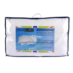 Oreiller en microfibre et coton damassé, 50 x 75 cm - HOMESCAPES