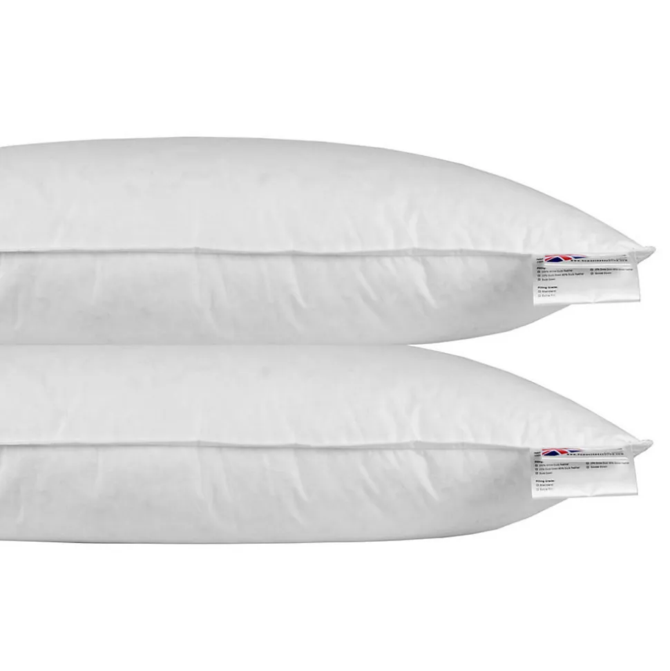 Oreiller en plumes et duvet de canard 40 x 80 cm - lot de 2 - HOMESCAPES